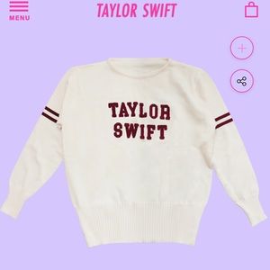 TAYLOR SWIFT KNIT SWEATER maroon varsity letters